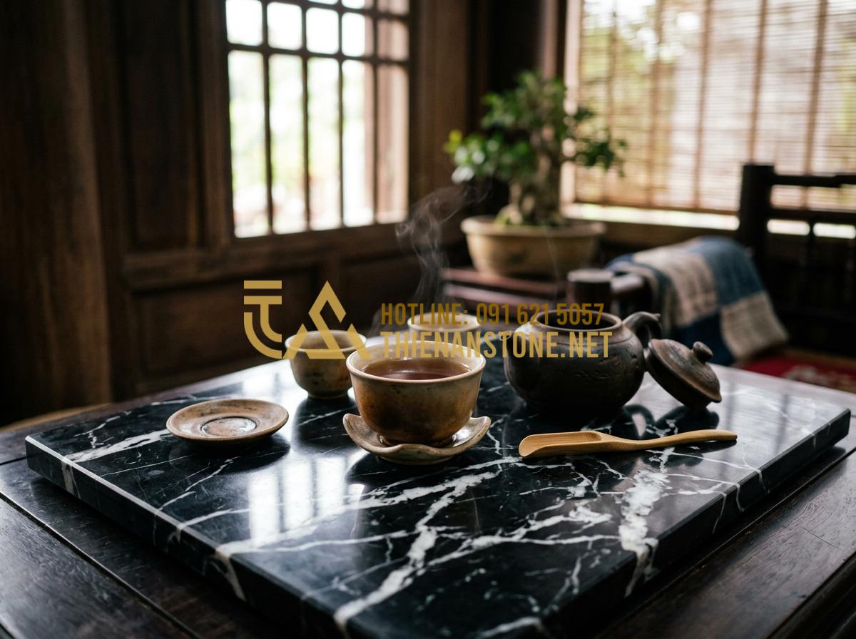 Tại sao bếp đá đun nước pha trà giúp giữ trọn hương vị trà đạo? - A person taking a slow sip of tea, expression of deep satisfaction and peace, so