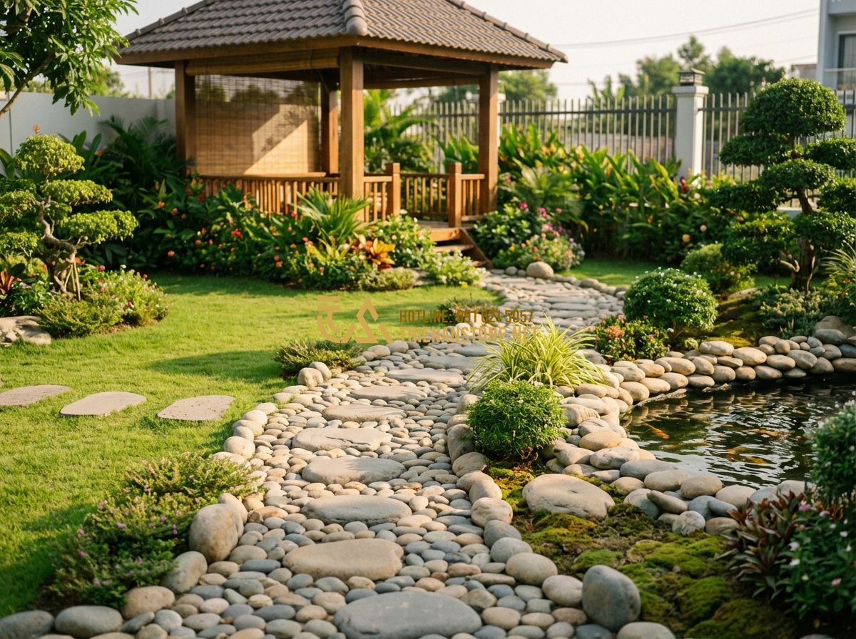 Thiết Kế Sân Vườn 100m2, 200m2, 1000m2 Đẹp Theo Diện Tích - Hình 2 Thiết Kế Sân Vườn 100m2, 200m2, 1000m2 Đẹp Theo Diện Tích - Tạo ảnh tiếng Anh: Professional architectural landscape design for a 200m2 backy