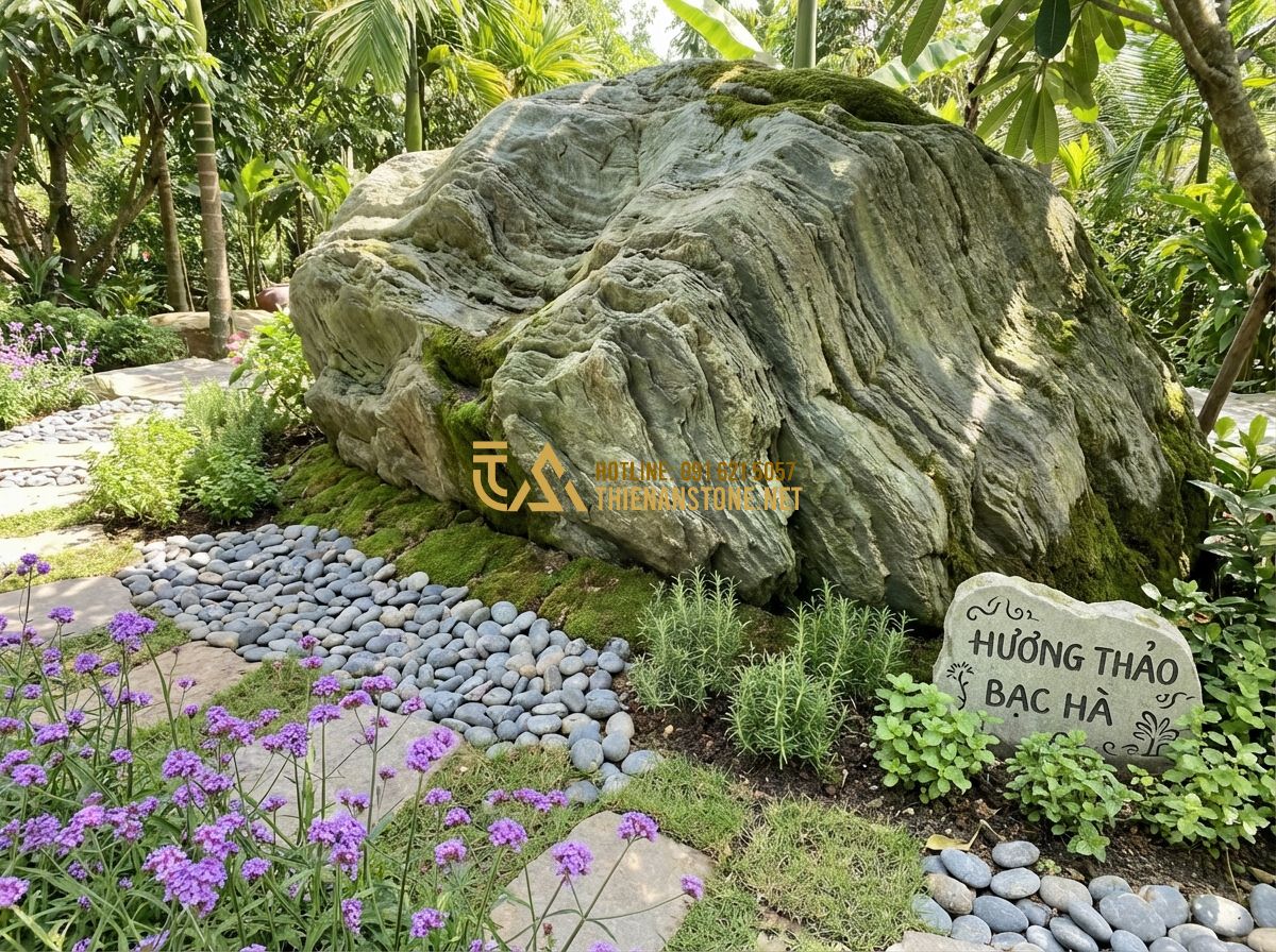 Thiết Kế Sân Vườn Trường Mầm Non - Khu Vui Chơi An Toàn & Xanh - Hình 5 Thiết Kế Sân Vườn Trường Mầm Non - Khu Vui Chơi An Toàn & Xanh - Tạo ảnh tiếng Anh: A detailed shot of a child-friendly sensory garden. It featur