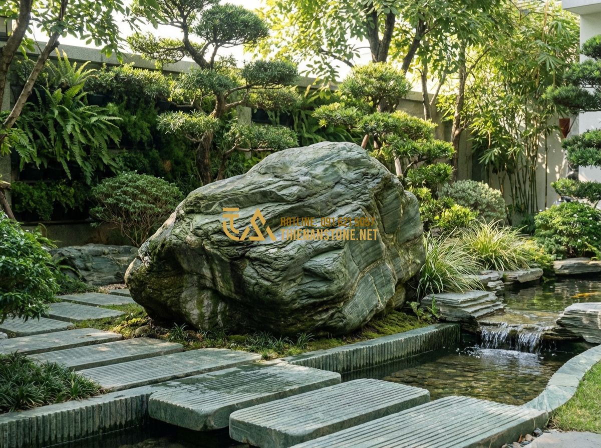 Tiểu Cảnh Sân Vườn Đẹp: 100+ Ý Tưởng Thiết Kế Mini, Hiện Đại & Phong Thủy - Hình 1 Tiểu Cảnh Sân Vườn Đẹp: 100+ Ý Tưởng Thiết Kế Mini, Hiện Đại & Phong Thủy - Tạo ảnh tiếng Anh: A luxury modern garden landscape in a small courtyard of a co