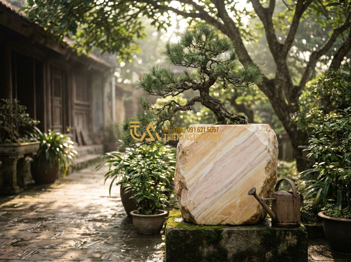 Top 100 Mẫu Chậu Đá Trồng Cây Cảnh Đẹp Nhất 2026 Cho Ban Công, Sân Vườn & Nội Thất - Hình 1 Top 100 Mẫu Chậu Đá Trồng Cây Cảnh Đẹp Nhất 2026 Cho Ban Công, Sân Vườn & Nội Thất - Tạo ảnh tiếng Anh: A high-end professional photography of an elderly Vietnamese