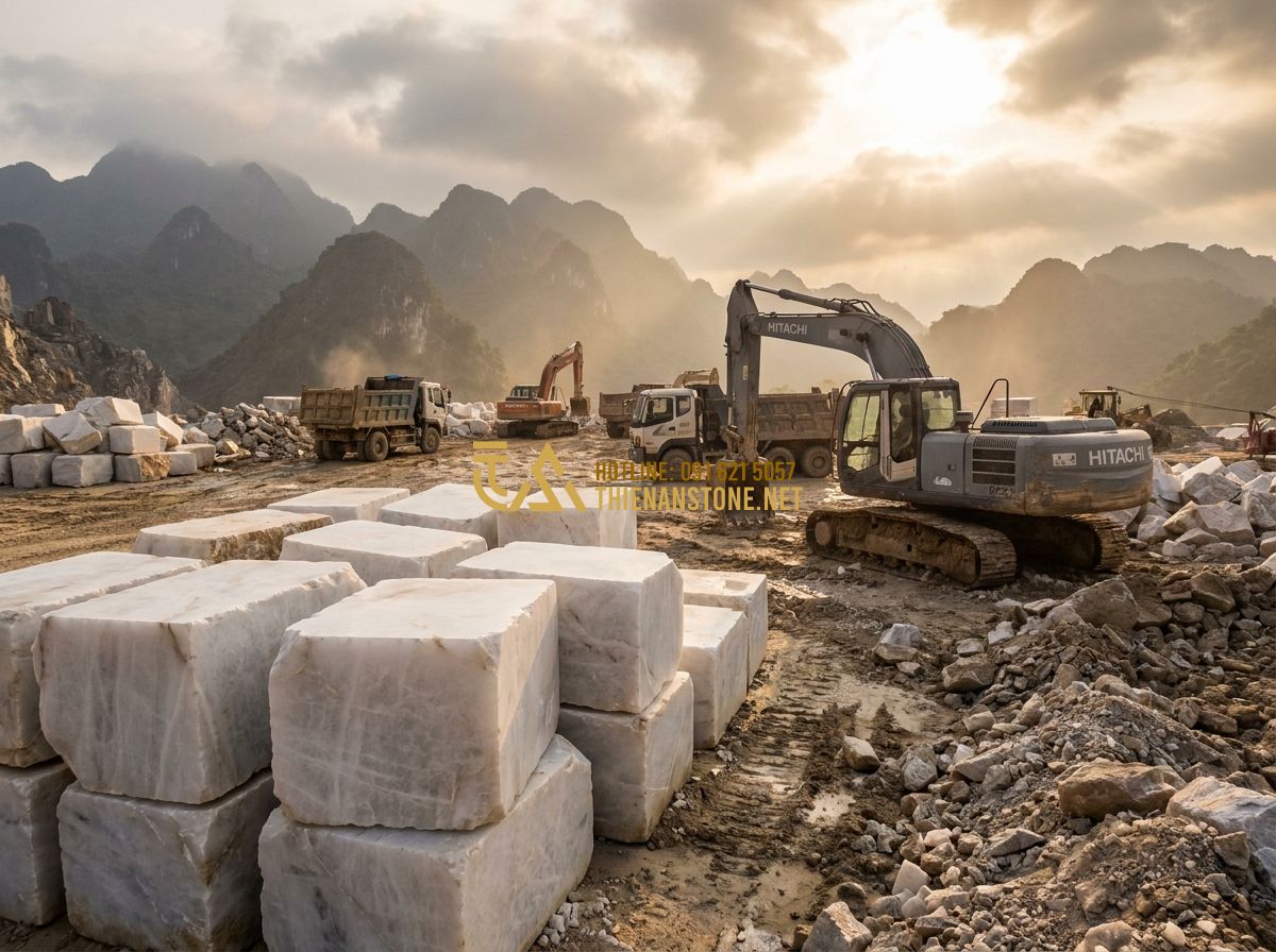 Top 100 Mẫu Con Tiện Đá Đẹp Nhất 2026 Dùng Làm Lan Can & Cầu Thang Nhà Phố Biệt Thự - A wide outdoor shot of a modern city townhouse at dusk. The second-floor balcony