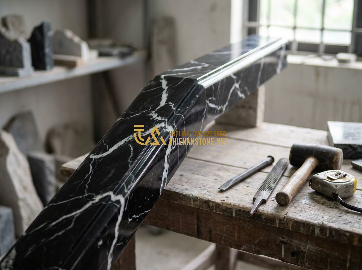 Top 120 Mẫu Lan Can Đá Đẹp Nhất 2026 Cho Nhà Phố, Biệt Thự & Lăng Mộ - Hình 4 Top 120 Mẫu Lan Can Đá Đẹp Nhất 2026 Cho Nhà Phố, Biệt Thự & Lăng Mộ - Tạo ảnh tiếng Anh: Close-up of different types of natural stone for railings: bl