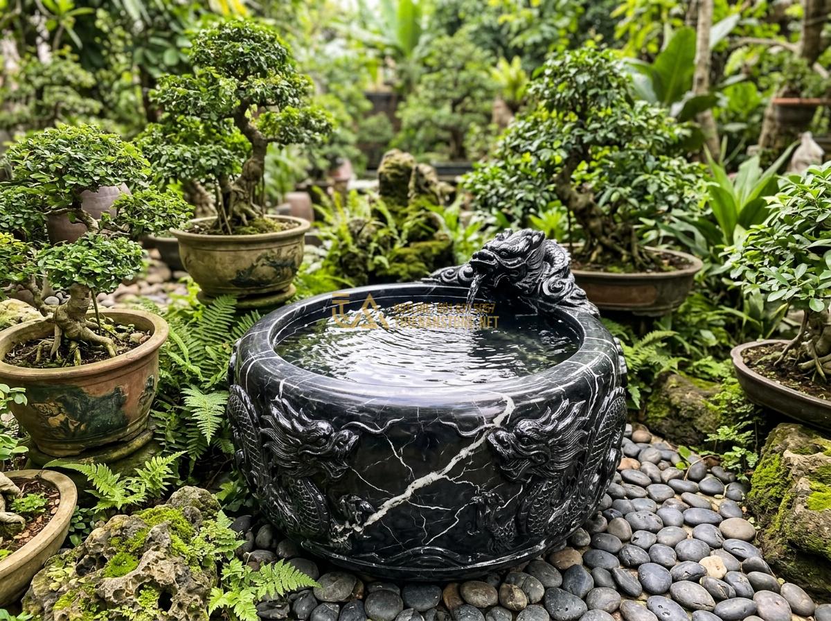 Top 15 Mẫu Ang Nước Bằng Đá Đẹp Nhất 2026 Cho Phong Thủy & Tiểu Cảnh Sân Vườn - Hình 1 Top 15 Mẫu Ang Nước Bằng Đá Đẹp Nhất 2026 Cho Phong Thủy & Tiểu Cảnh Sân Vườn - Traditional Vietnamese stone water basin carved from natural granite, featuring