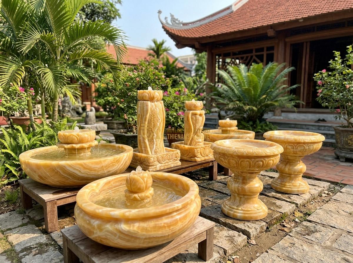 Top 15 Mẫu Ang Nước Bằng Đá Đẹp Nhất 2026 Cho Phong Thủy & Tiểu Cảnh Sân Vườn - Hình 10 Top 15 Mẫu Ang Nước Bằng Đá Đẹp Nhất 2026 Cho Phong Thủy & Tiểu Cảnh Sân Vườn - Professional consultant explaining stone ang nuoc options to clients in an outdo