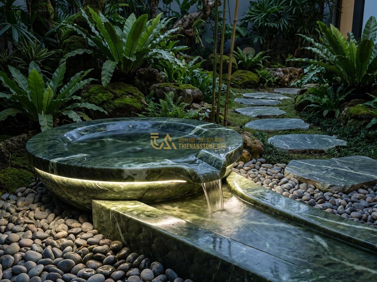 Top 15 Mẫu Ang Nước Bằng Đá Đẹp Nhất 2026 Cho Phong Thủy & Tiểu Cảnh Sân Vườn - Hình 5 Top 15 Mẫu Ang Nước Bằng Đá Đẹp Nhất 2026 Cho Phong Thủy & Tiểu Cảnh Sân Vườn - Futuristic 2026 trend stone water basin with modern minimalist design, subtle LE
