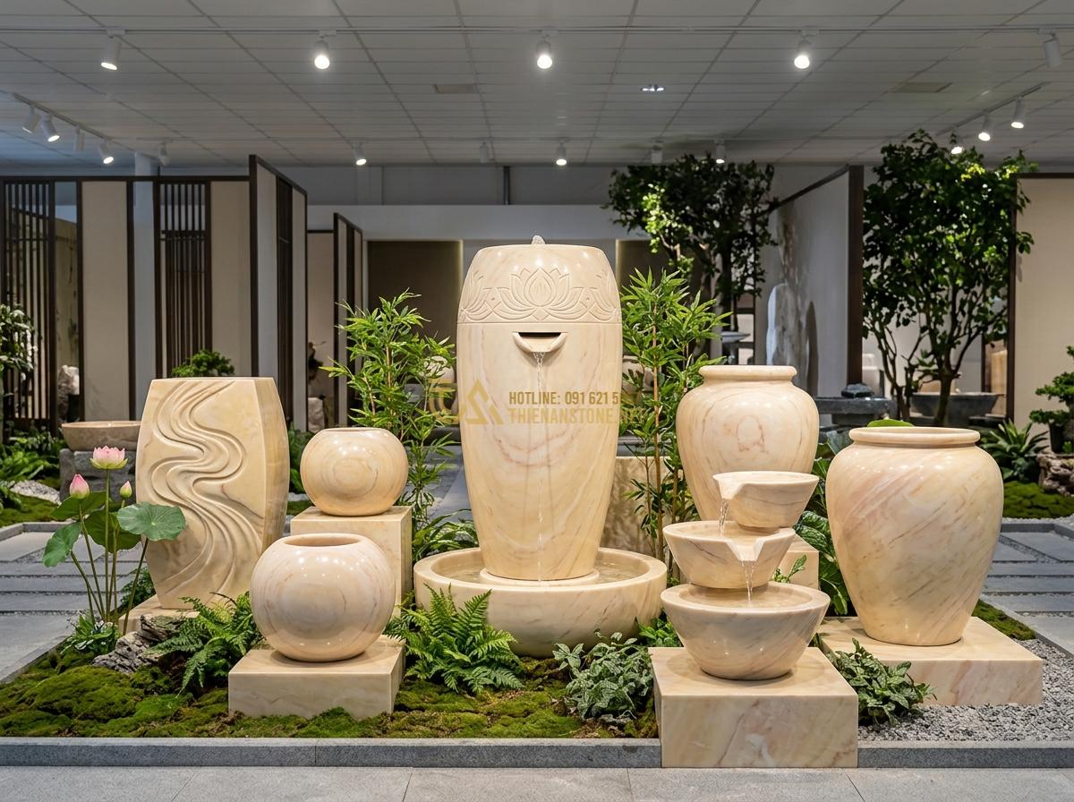 Top 15 Mẫu Ang Nước Bằng Đá Đẹp Nhất 2026 Cho Phong Thủy & Tiểu Cảnh Sân Vườn - Hình 6 Top 15 Mẫu Ang Nước Bằng Đá Đẹp Nhất 2026 Cho Phong Thủy & Tiểu Cảnh Sân Vườn - Collection of trending stone ang nuoc models for 2026 displayed in a professiona