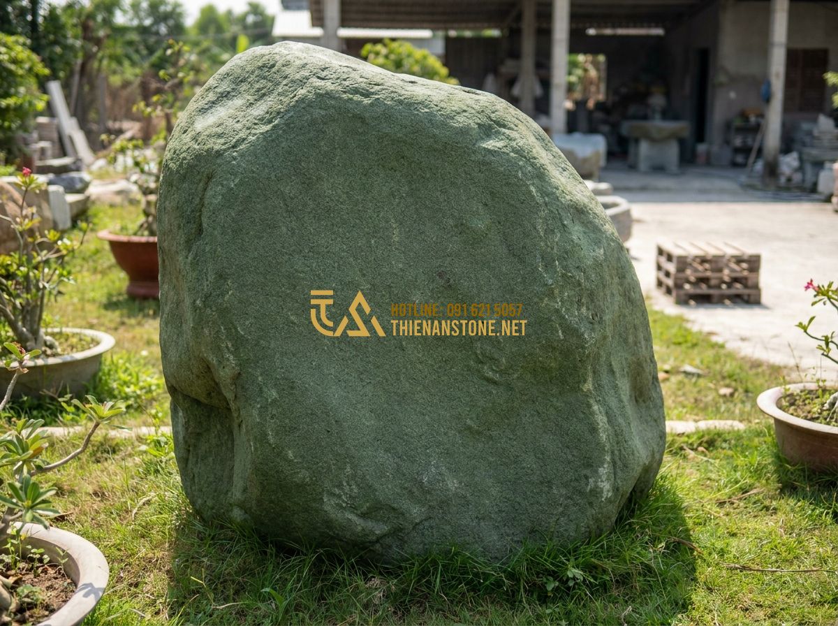 Ưu Nhược Điểm Đá Cubic Lát Sân: Có Nên Chọn Không? Lưu Ý Quan Trọng Khi Thi Công - Hình 5 Ưu Nhược Điểm Đá Cubic Lát Sân: Có Nên Chọn Không? Lưu Ý Quan Trọng Khi Thi Công - Tạo ảnh tiếng Anh: A bright, sunlit stone masonry yard filled with neatly stacke
