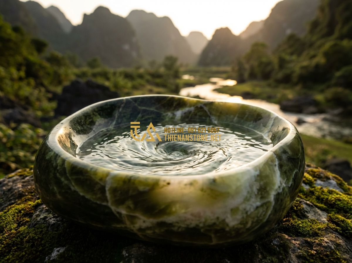 Xu Hướng Lavabo Đá Tự Nhiên 2024: Màu Đen, Trắng Và Đá Cuội Đang Hot Nhất - Hình 5 Xu Hướng Lavabo Đá Tự Nhiên 2024: Màu Đen, Trắng Và Đá Cuội Đang Hot Nhất - Tạo ảnh tiếng Anh: An artistic conceptual image showing the fusion of Earth and